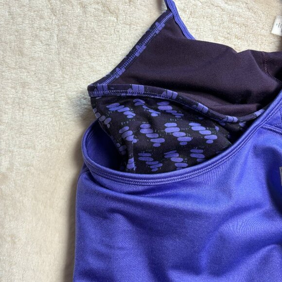 Ivivva Girls Double Dutch Racerback Tank Top Sz 14 Purple Built in bra Lululemon - Picture 9 of 10